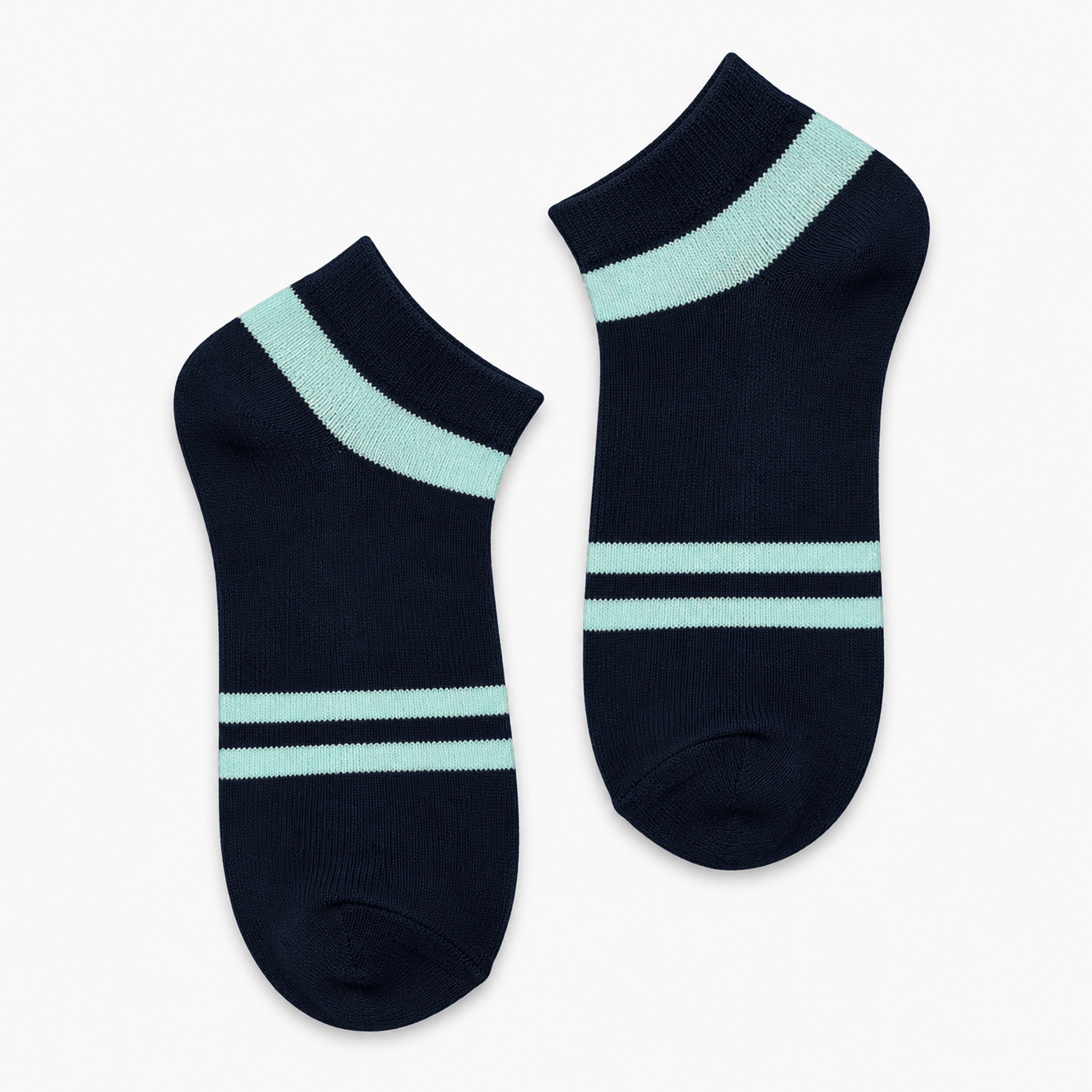 DUO STRIPES ANKLET SOCKS - NAVY