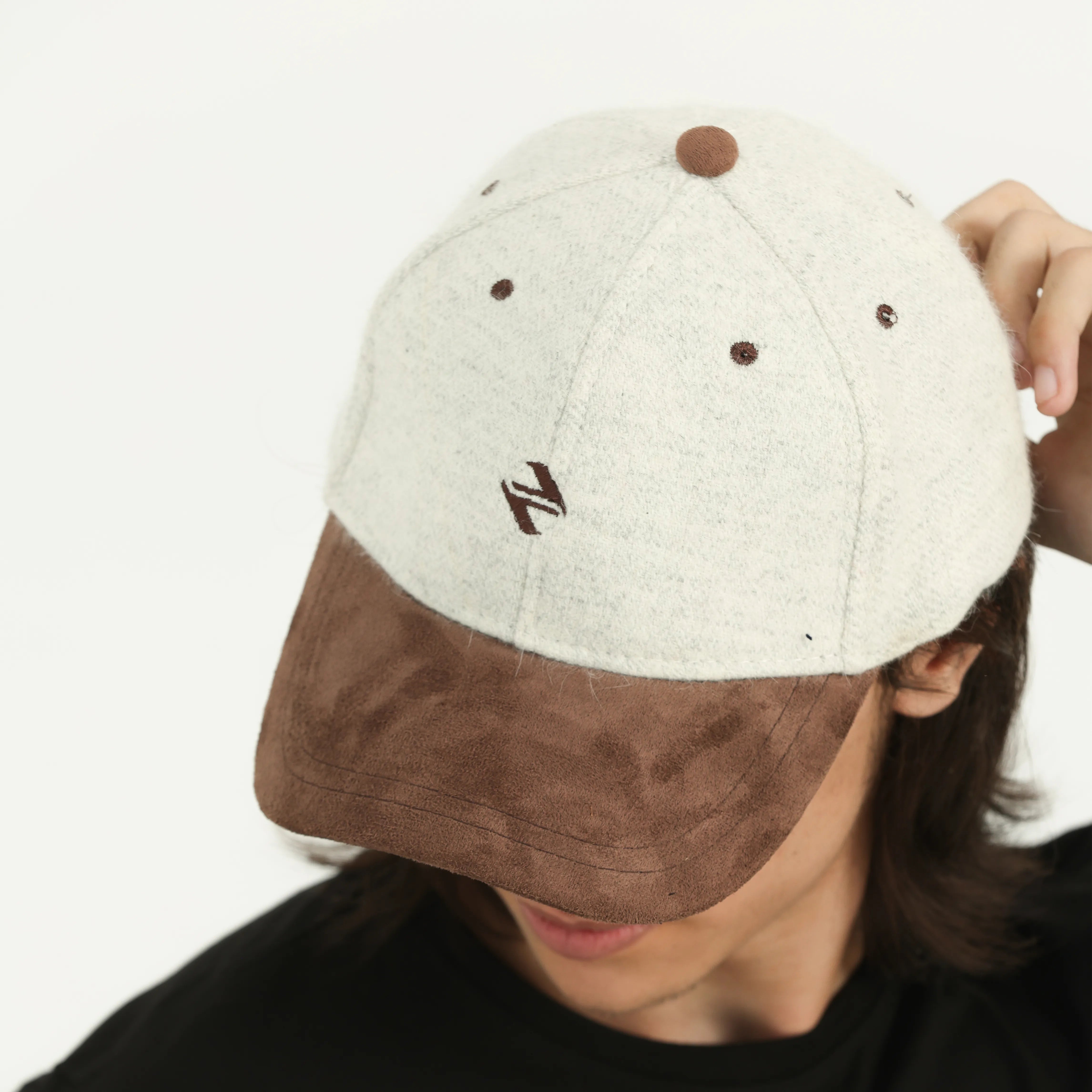 HAIRY HERRING BONE CAP | WHITE