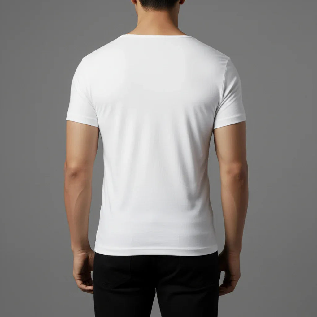 HALF SLEEVES VEST - WHITE - NAVZA