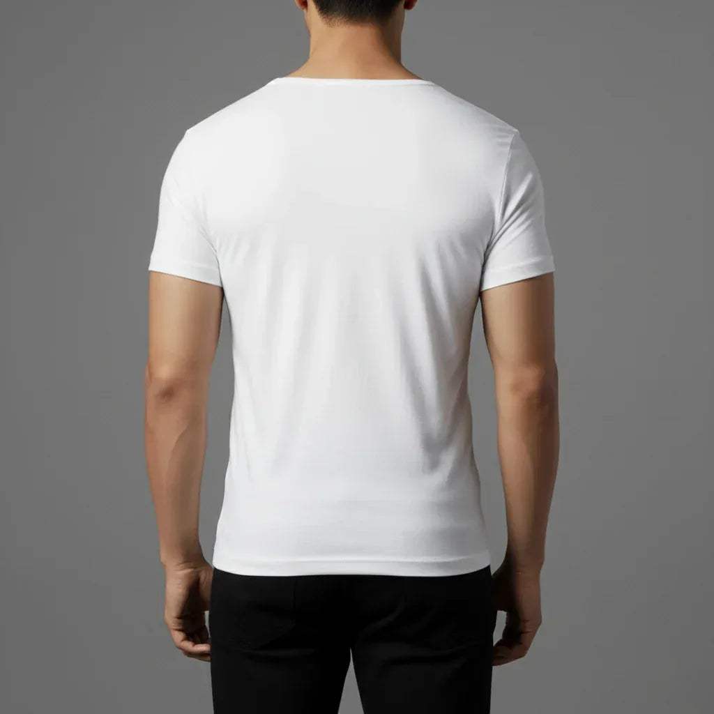 HALF SLEEVES VEST - WHITE - NAVZA