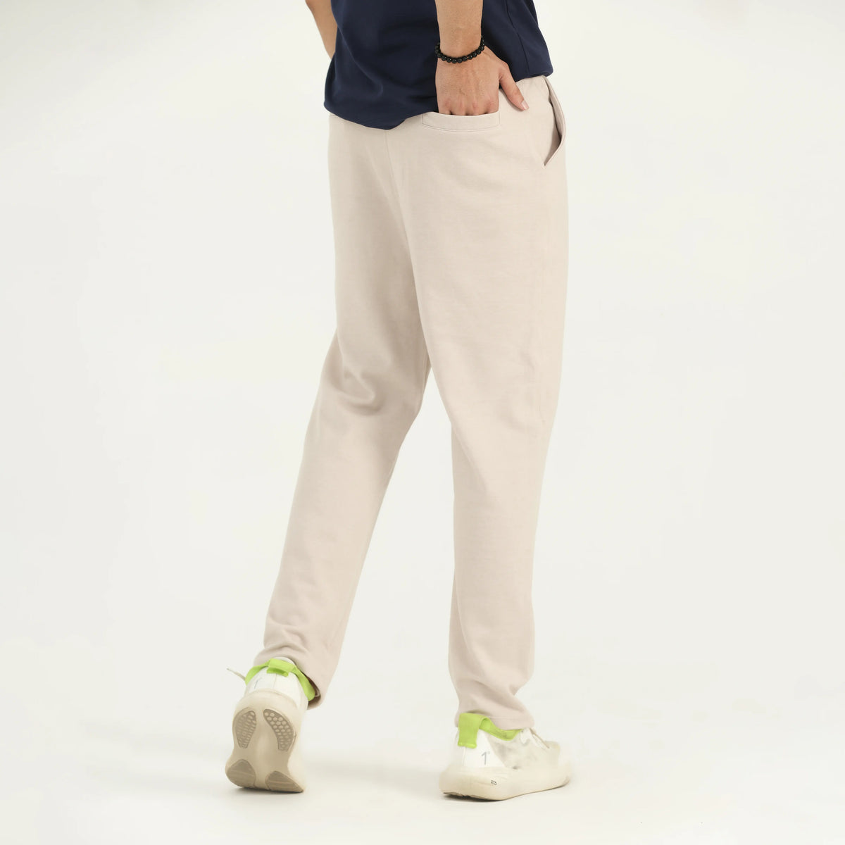 INTERLOCK COTTON TROUSERS - IVORY