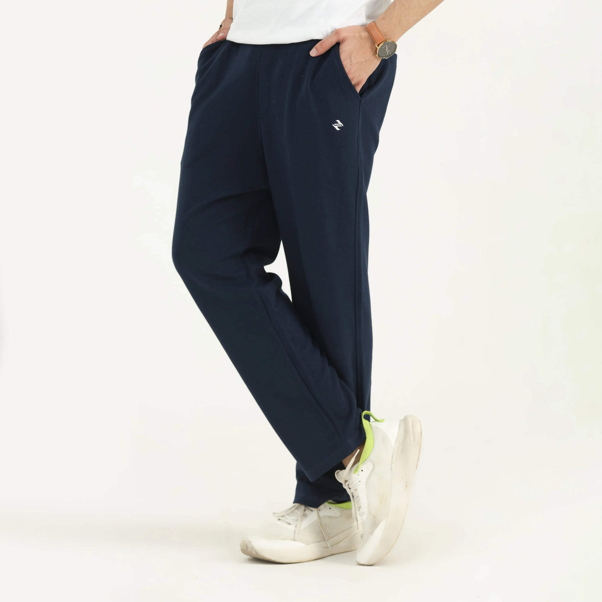 KNIT STRAIGHT LEG PANTS NAVY NAVZA