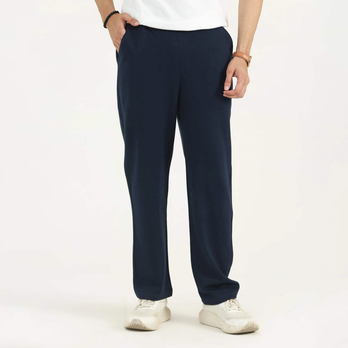 KNIT STRAIGHT LEG PANTS NAVY NAVZA