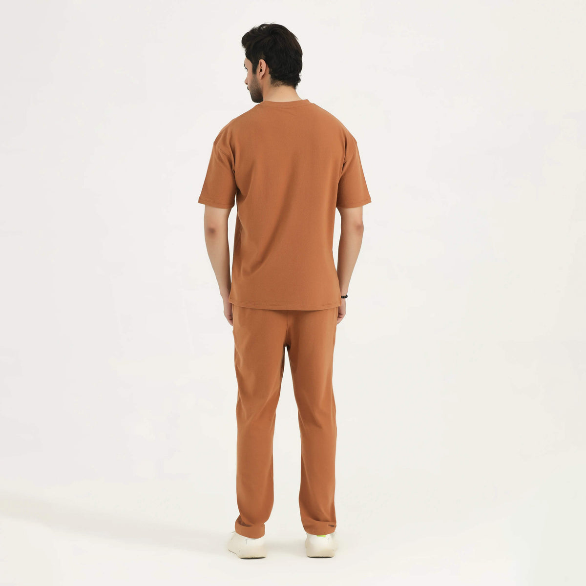 RELAXED FIT DROP SHOULDER CO-ORD SET BROWN NAVZA