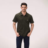 JACQUARD BUTTON DOWN SHIRT – OLIVE