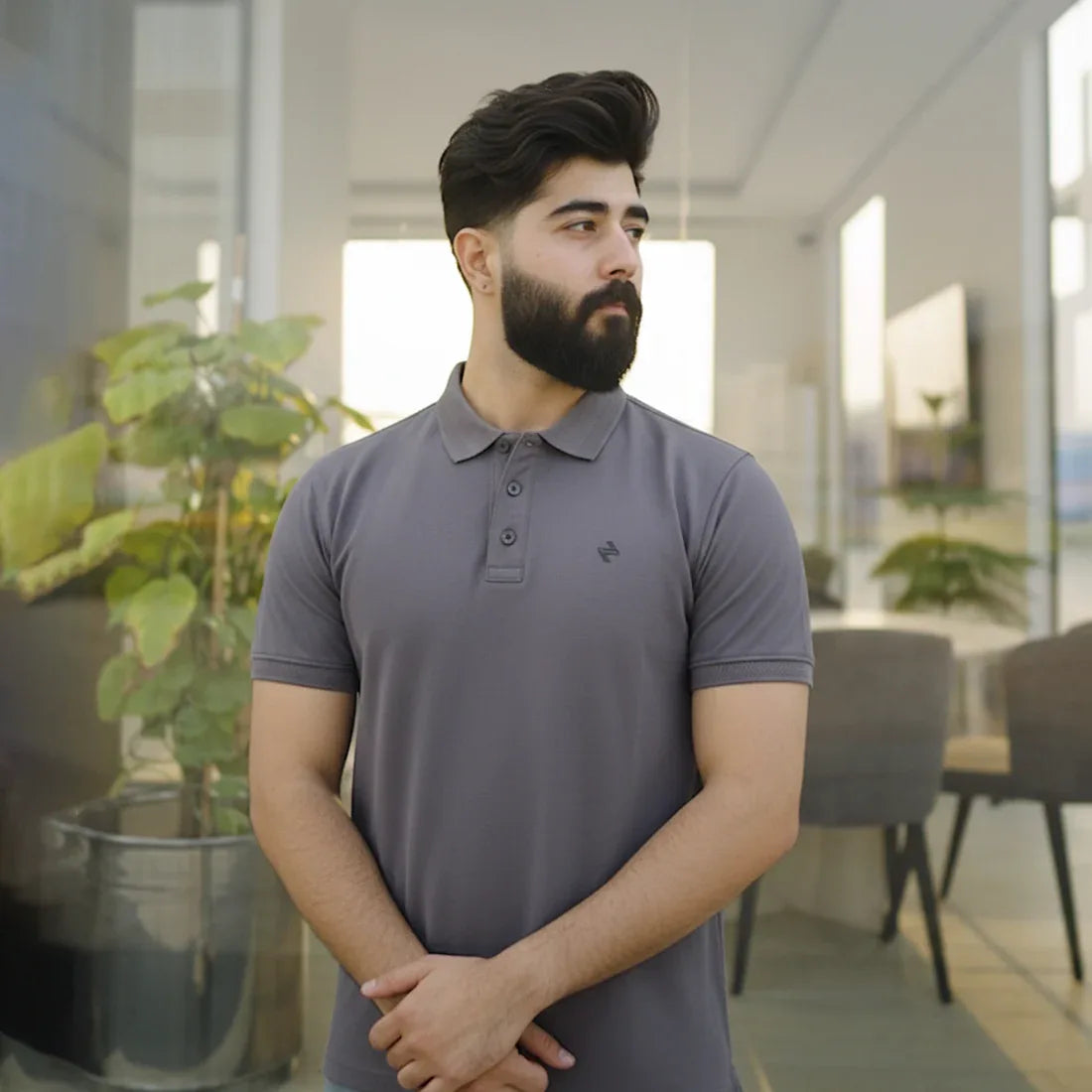 JQ CL POLO - GREY - NAVZA