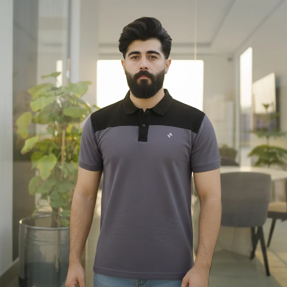 JQ SC POLO - GREY - NAVZA