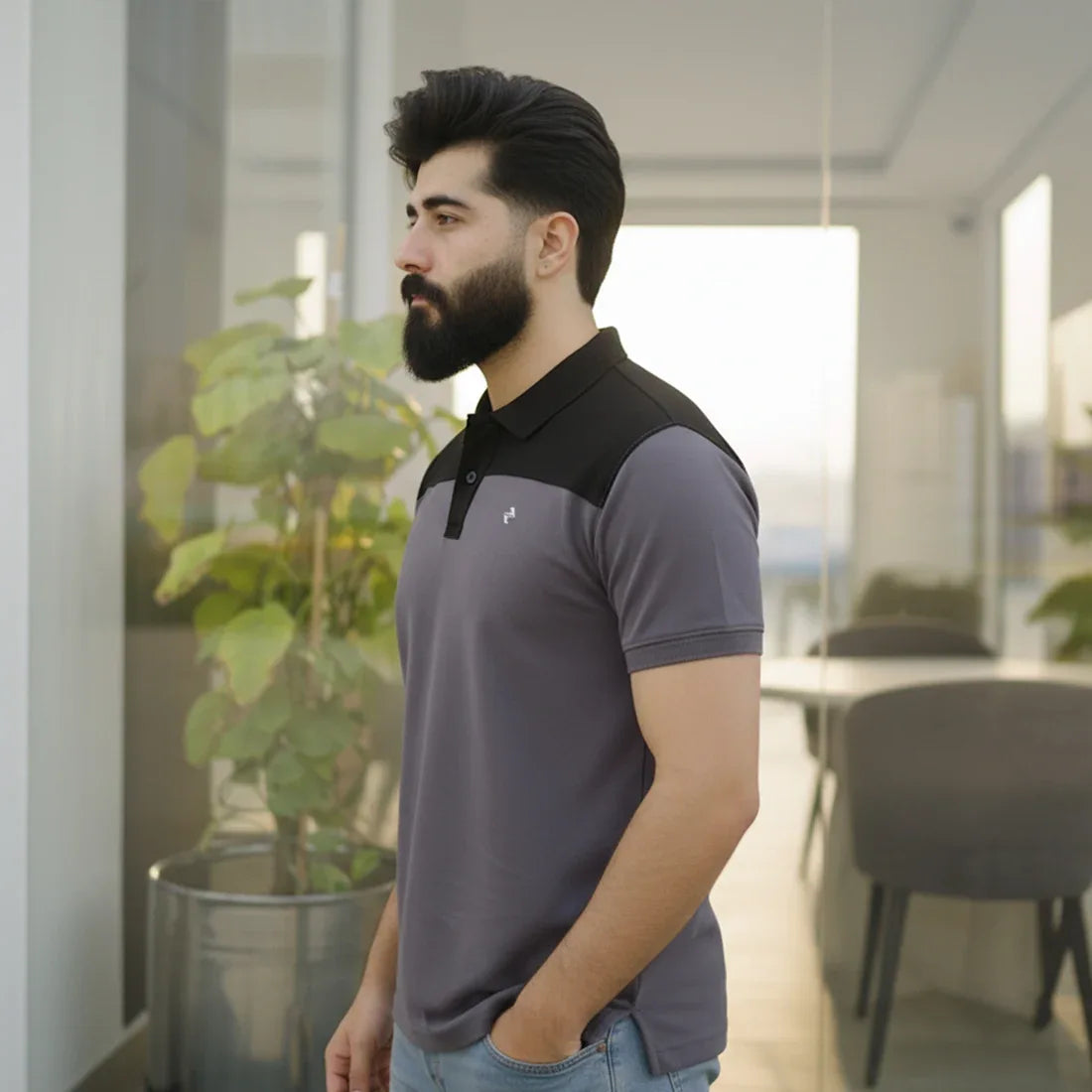 JQ SC POLO - GREY - NAVZA