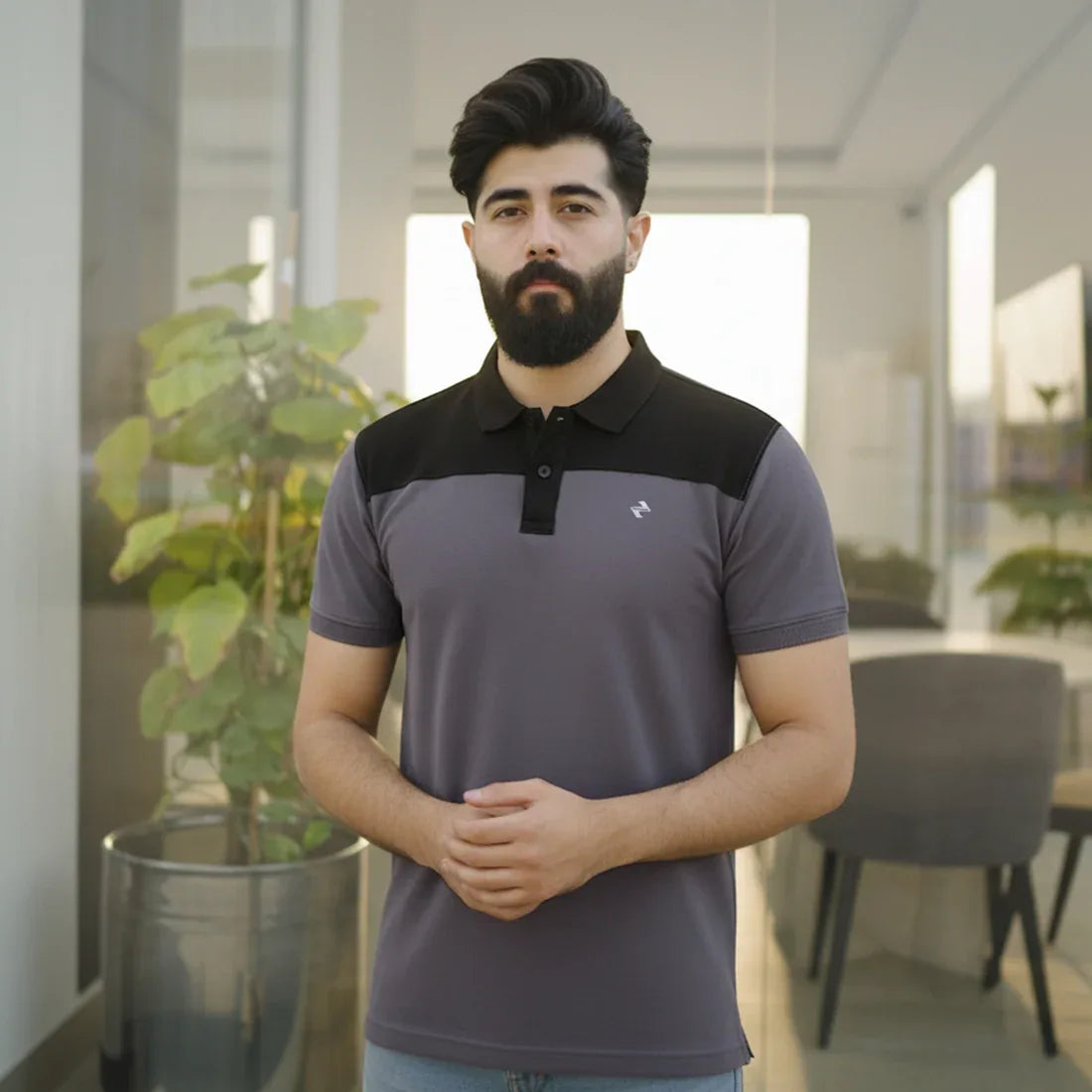 JQ SC POLO - GREY - NAVZA
