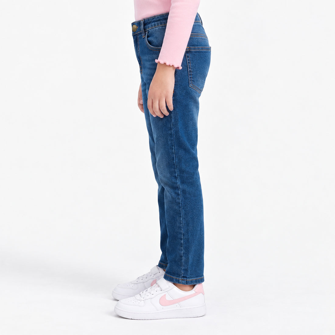 JUNIOR GIRLS RELAXED SLIM FIT DENIM – MEDIUM BLUE