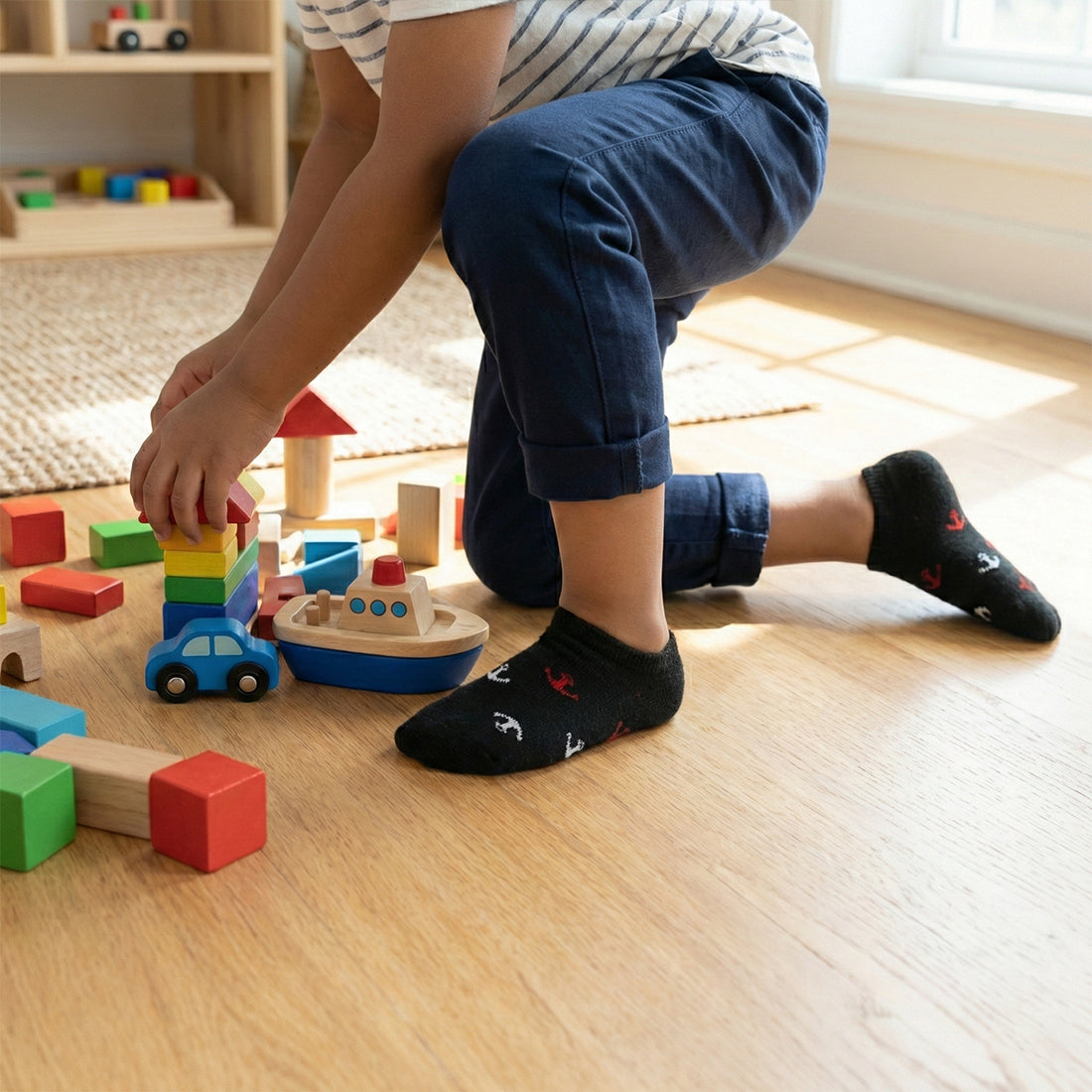 KIDS NO SHOW SOCKS BLACK | NAVZA