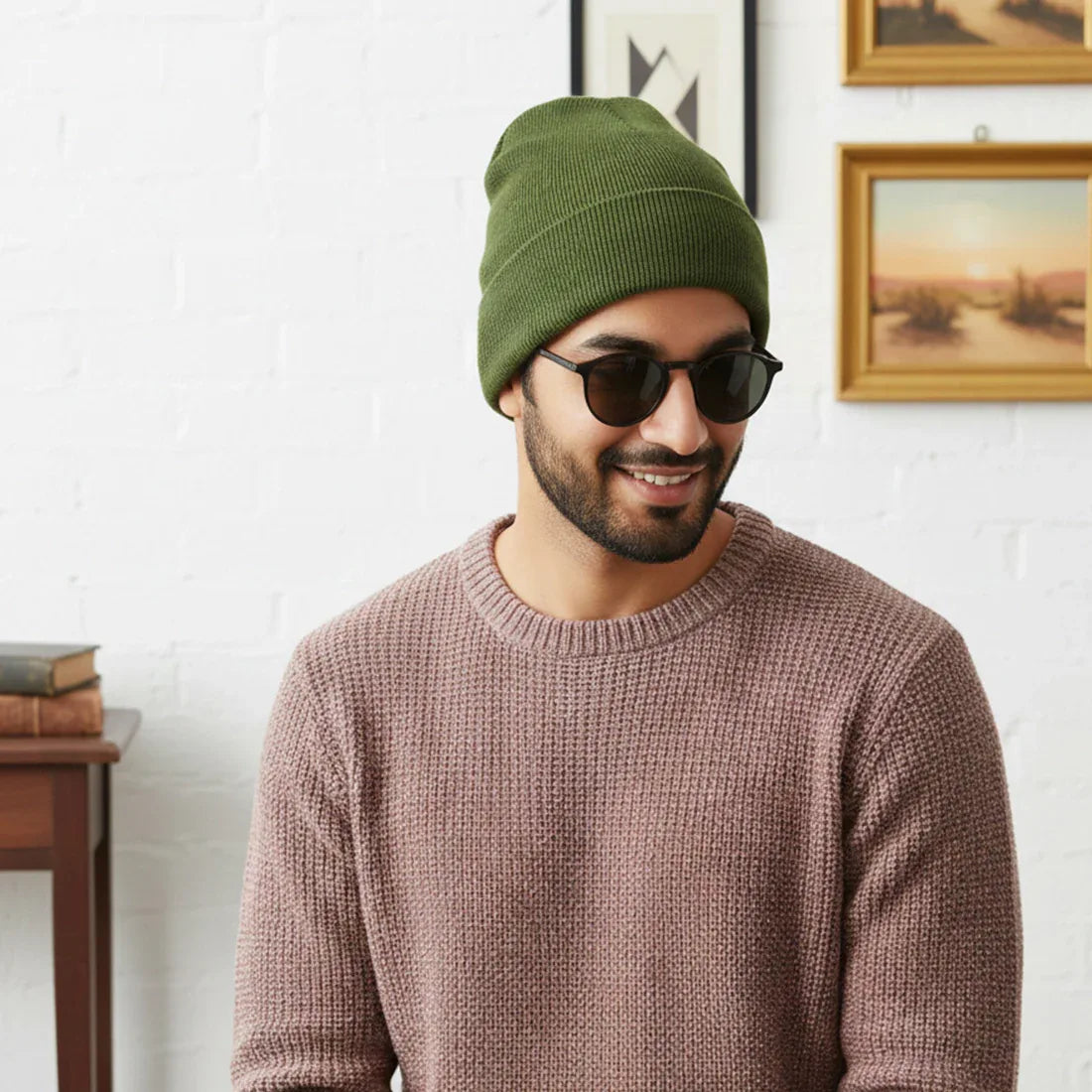 KNIT BEANIE | MID OLIVE - NAVZA