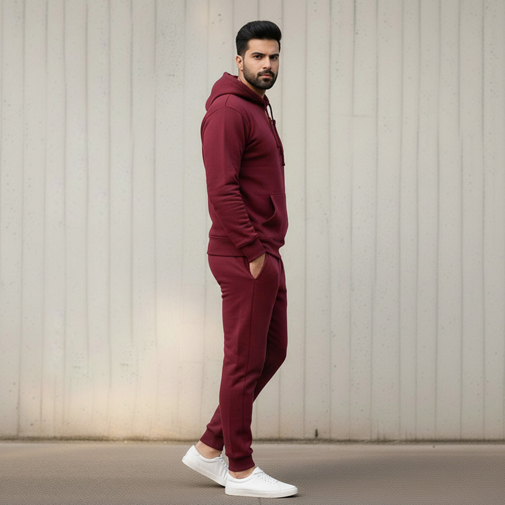 ML PULLOVER HOODIE TRACKER – BURGUNDY