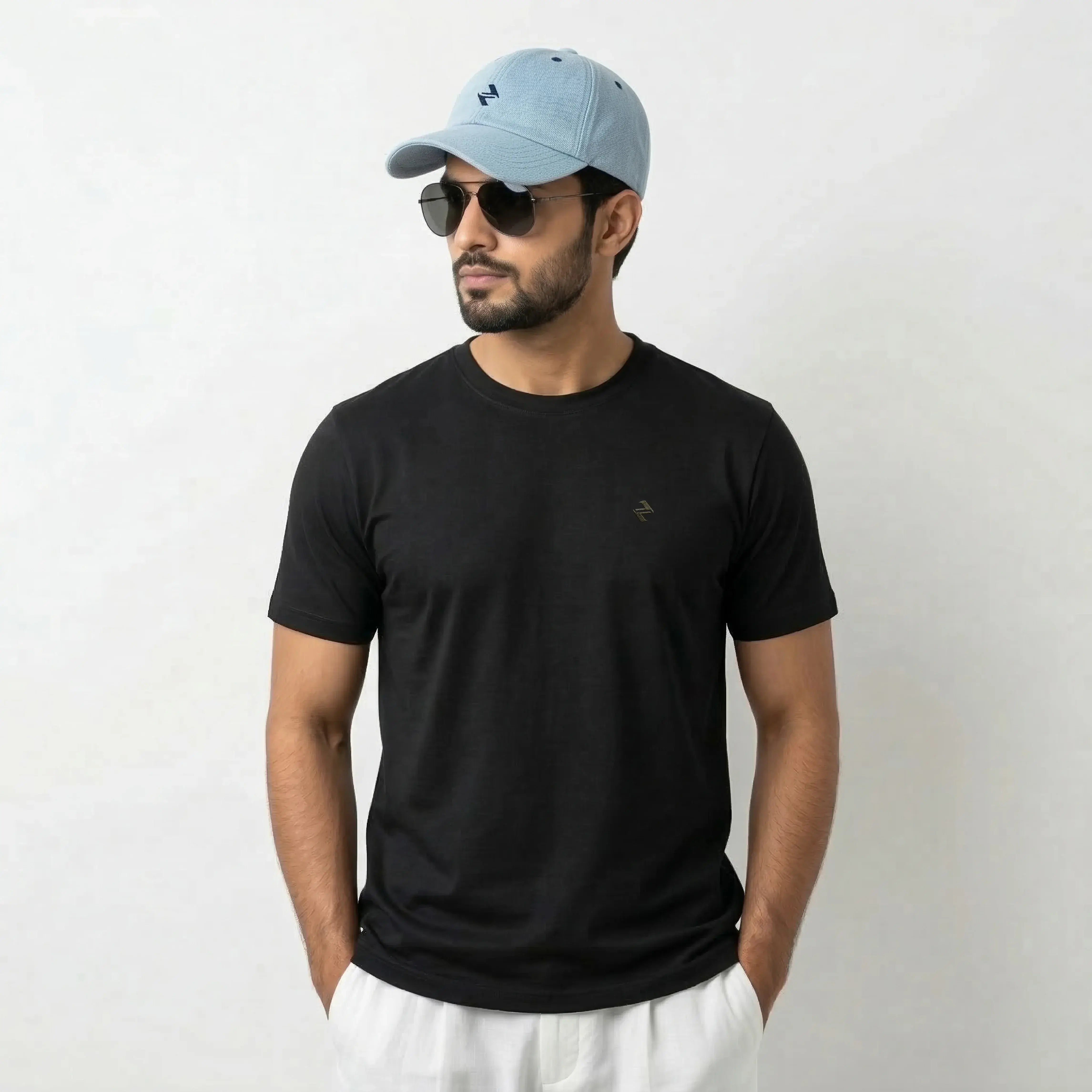REGULAR T-SHIRT BLACK NAVZA