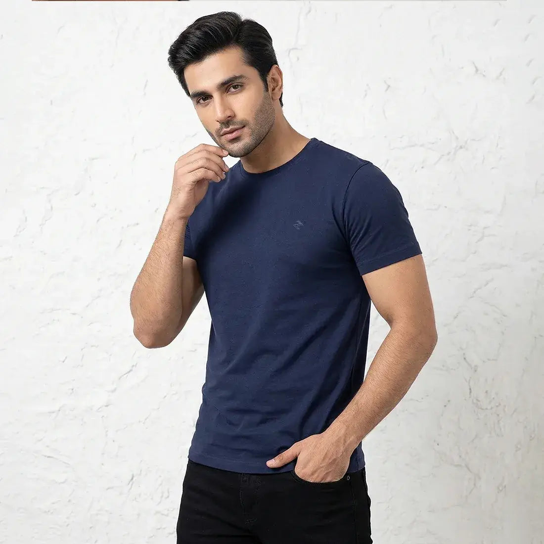 SLIM FIT T-SHIRT NAVY NAVZA