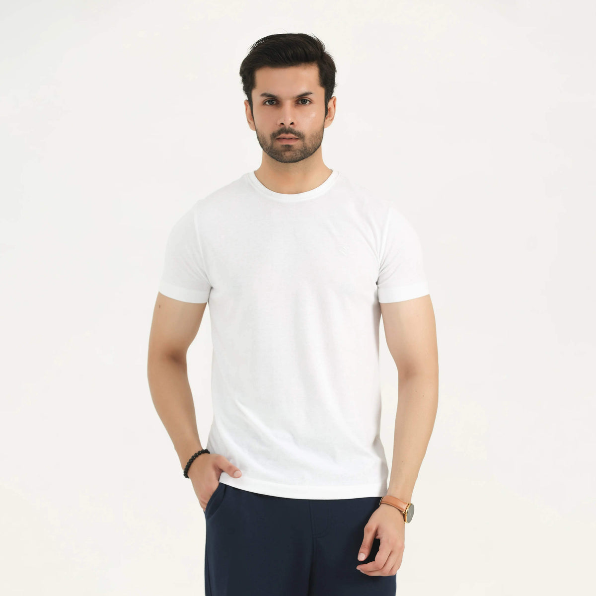 ML SLIM FIT TEE WHITE NAVZA
