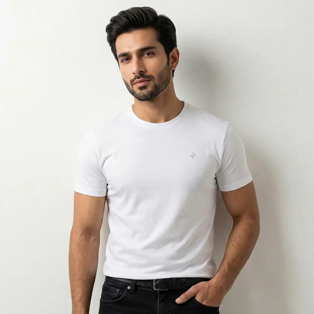 SLIM FIT T-SHIRT WHITE NAVZA