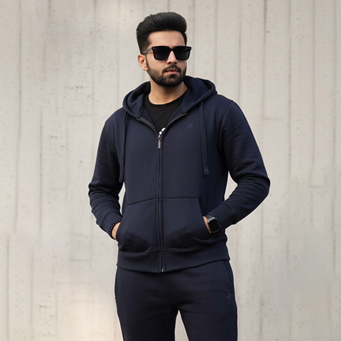 ML ZIPPER HOODIE - NAVY