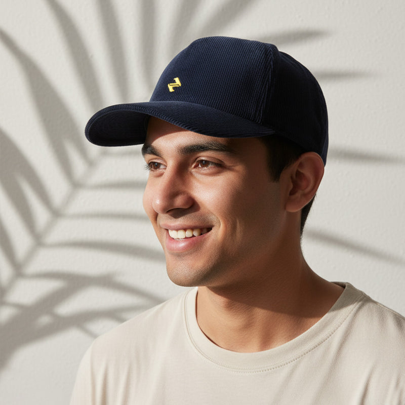 Corduroy Cap Navy Blue | NAVZA