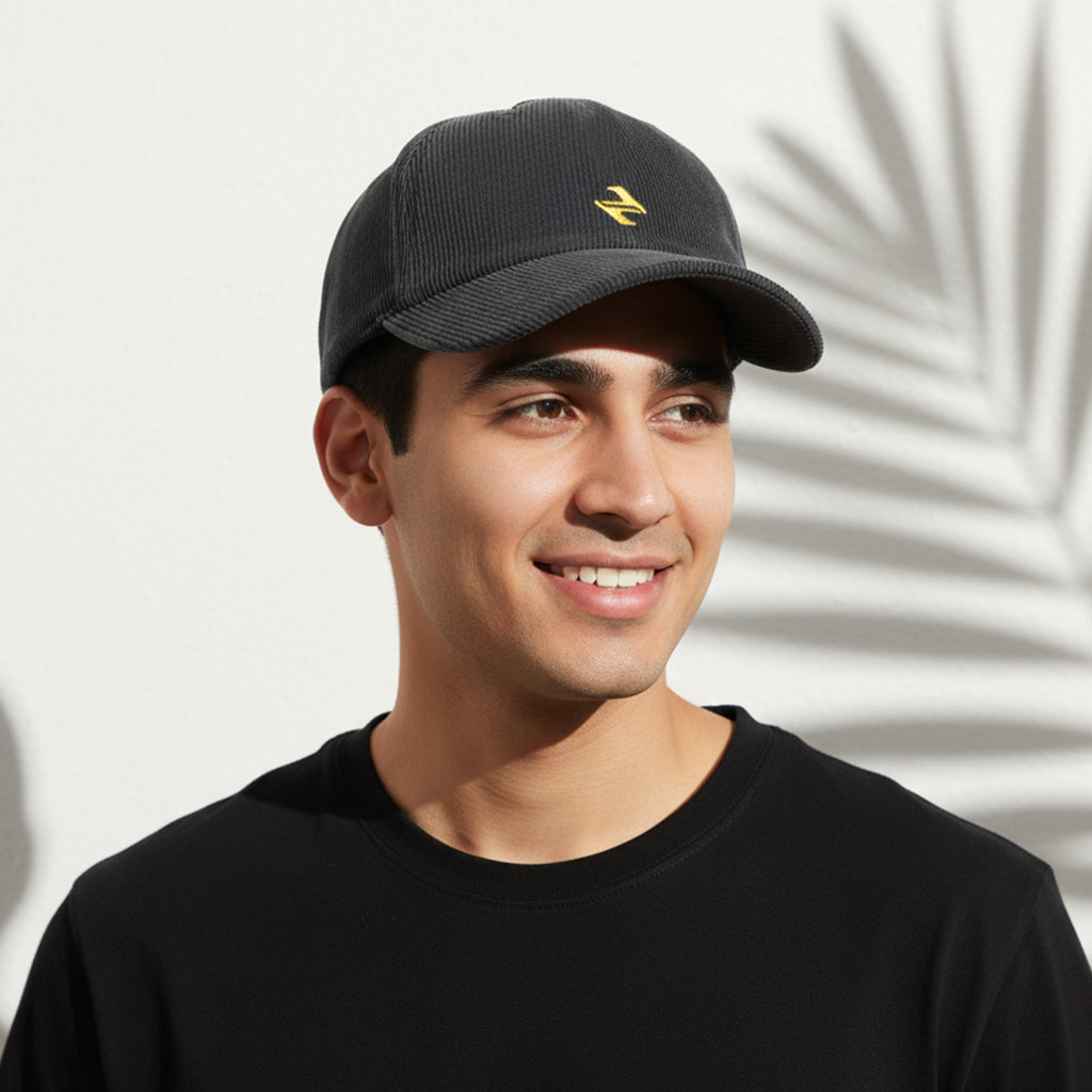 Corduroy Cap Charcoal Grey | NAVZA