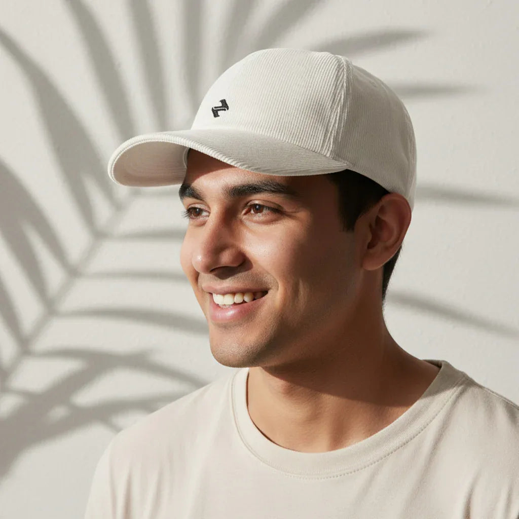 CORDUROY CAP | OFF-WHITE - NAVZA