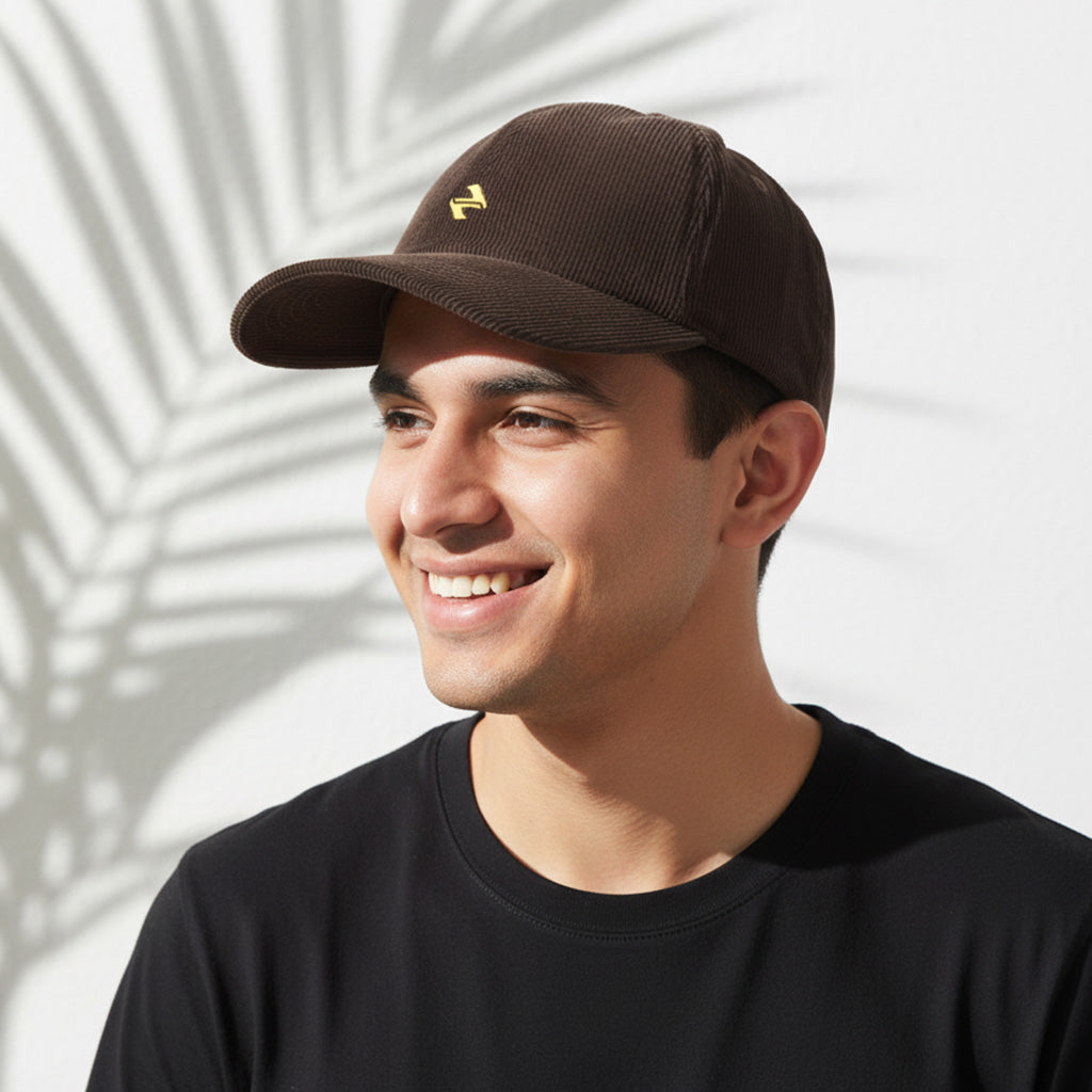Corduroy Cap Chocolate Brown | NAVZA