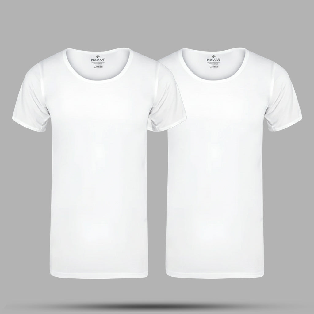 Half Sleeves Vest White | NAVZA (pack of 2)