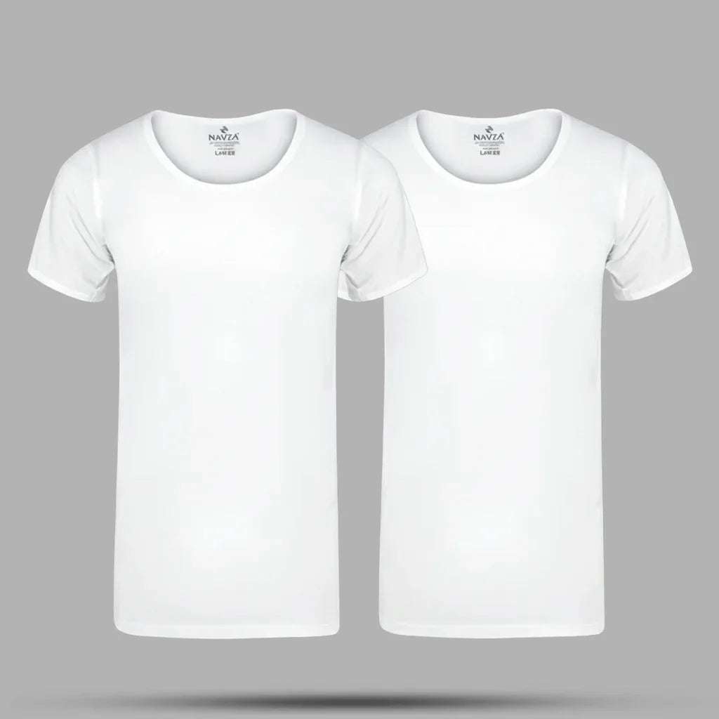 PACK OF 2 HALF SLEEVES VEST – WHITE - NAVZA