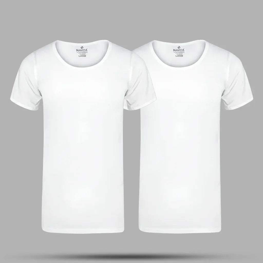 PACK OF 2 HALF SLEEVES VEST – WHITE - NAVZA