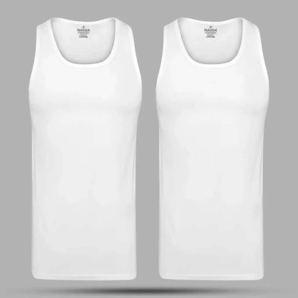 PACK OF 2 SLEEVES LESS VEST – WHITE - NAVZA