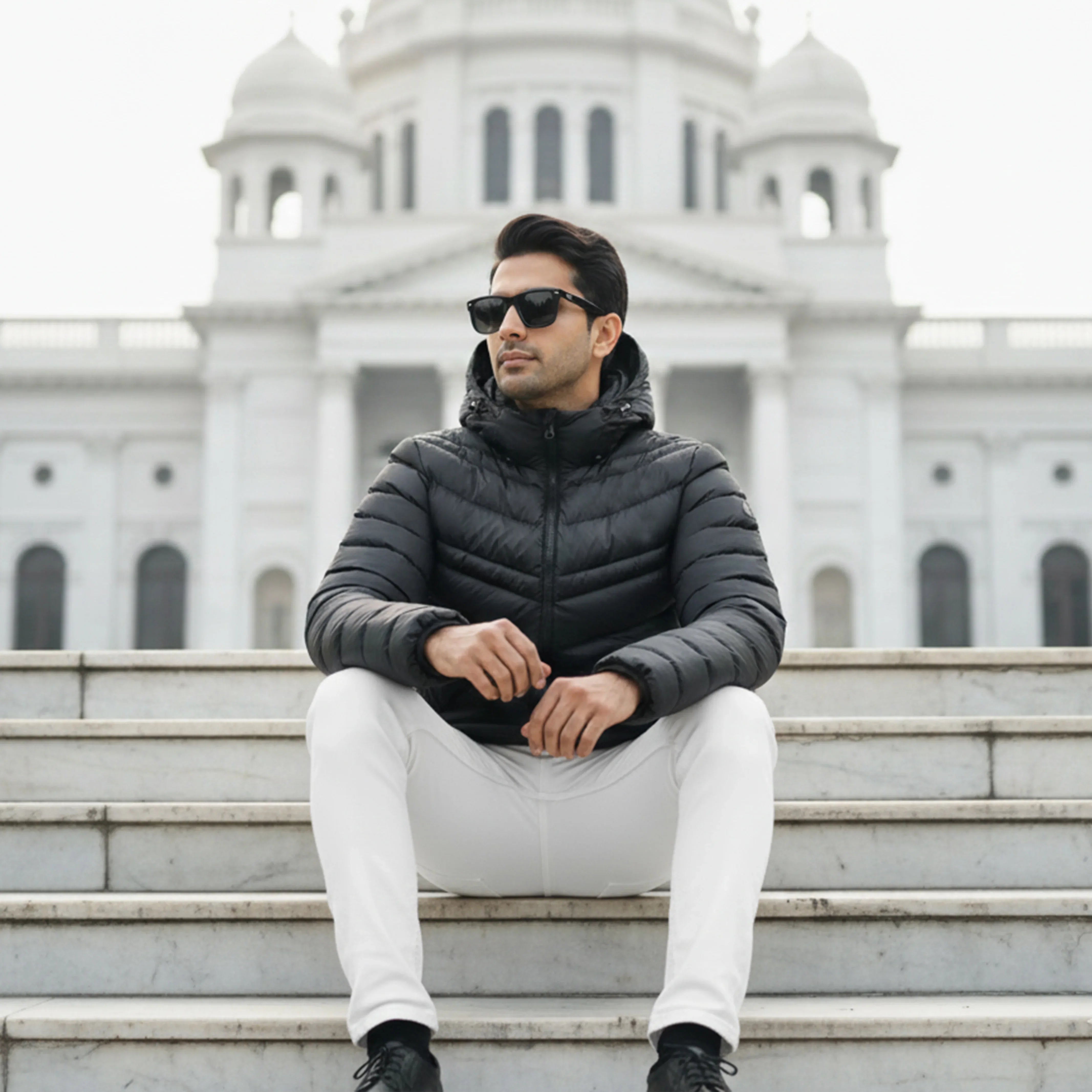 PUFFER JACKET DETACHABLE SLEEVES BLACK | NAVZA