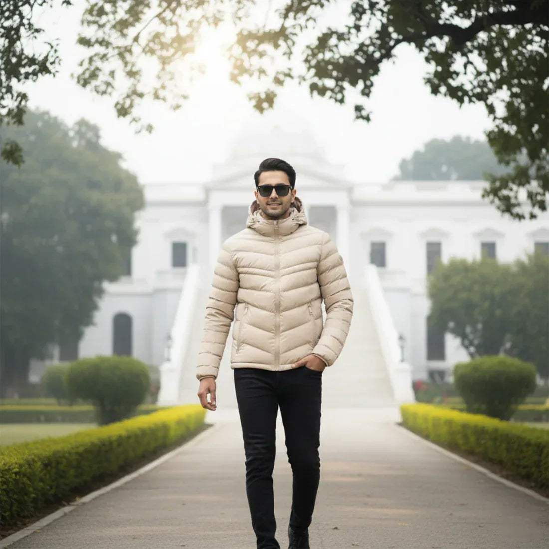 PUFFER JACKET DETACHABLE SLEEVES OFF-WHITE | NAVZA