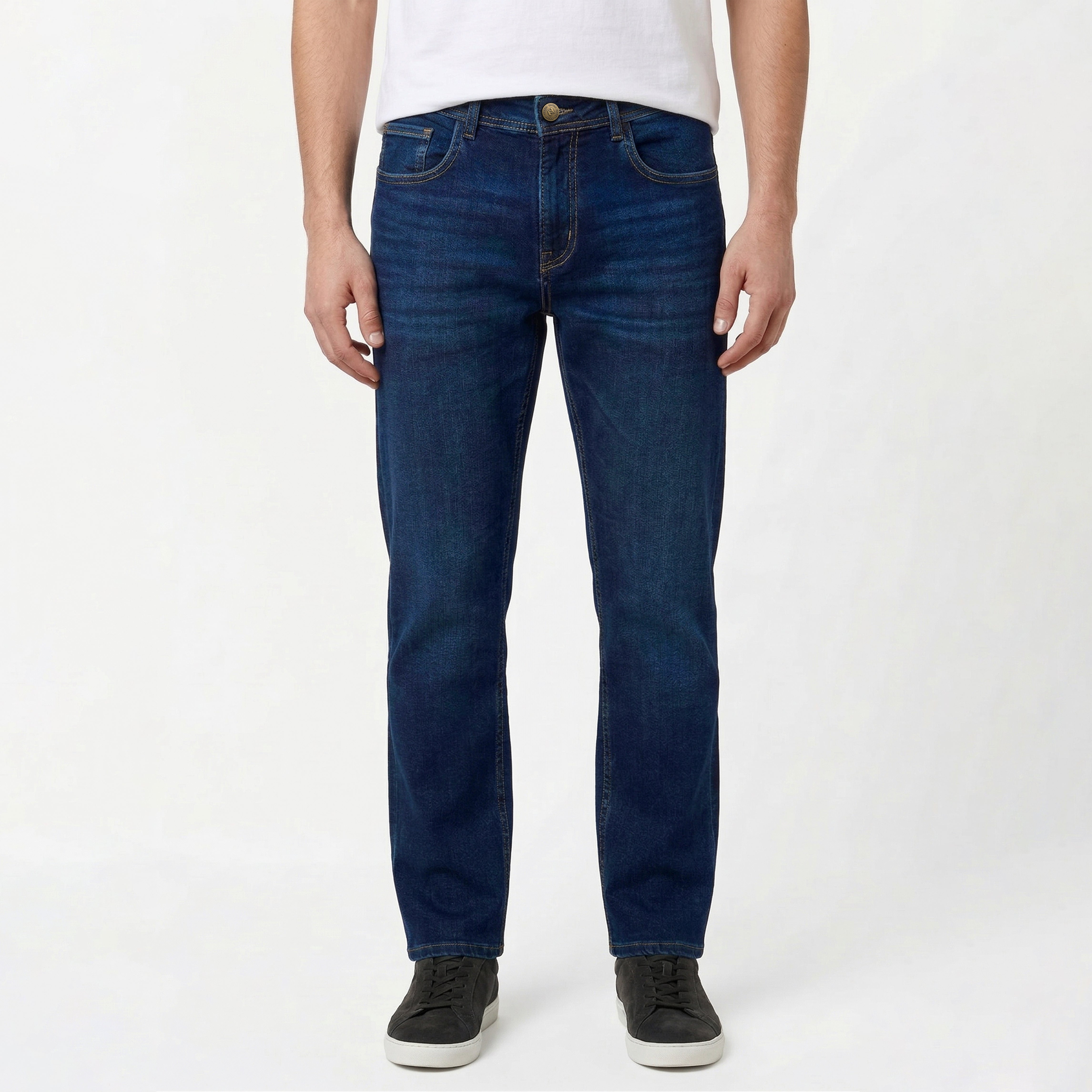 RELAXED STRAIGHT FIT DENIM – DARK BLUE