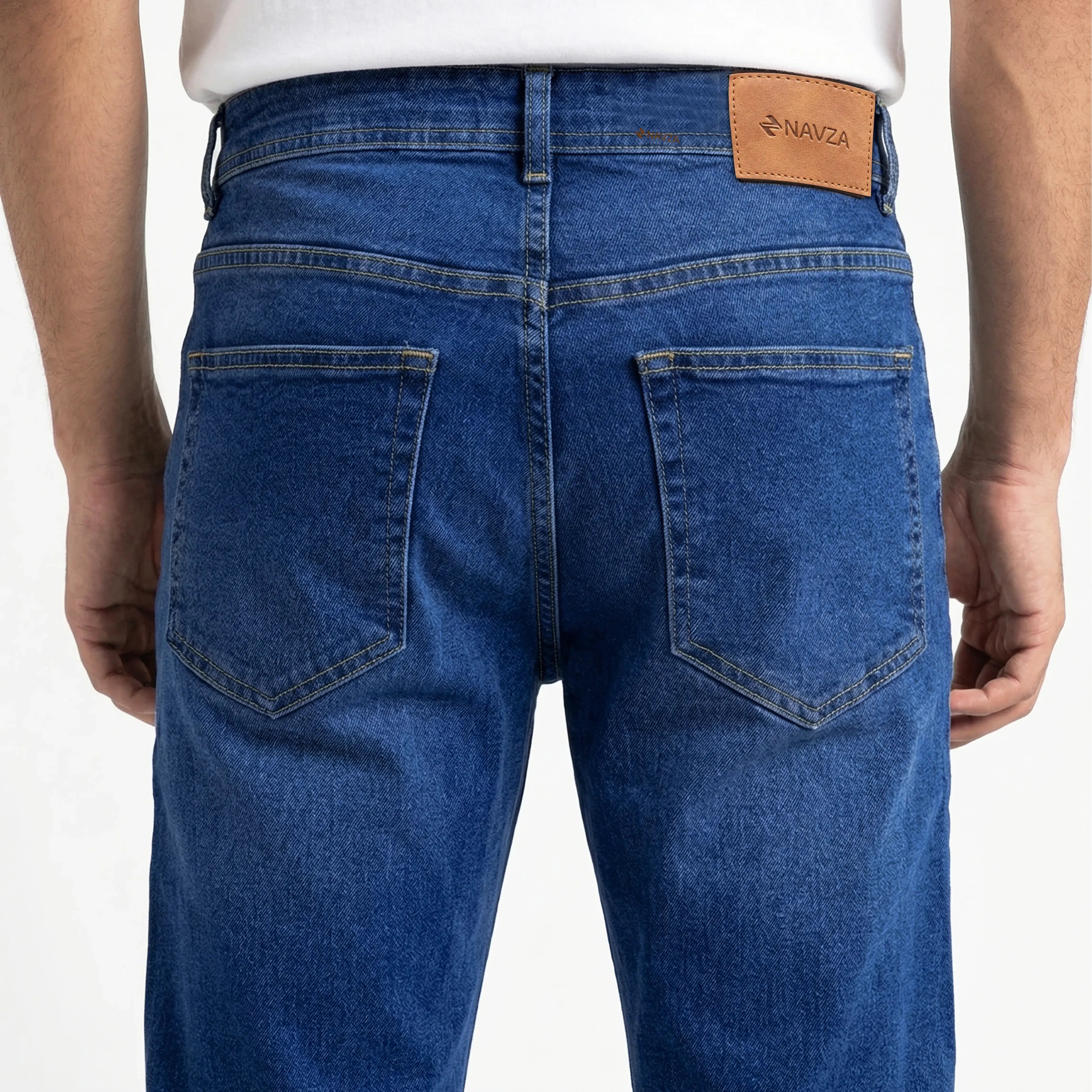 RELAXED STRAIGHT FIT DENIM – MEDIUM BLUE