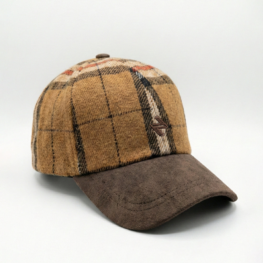 Scottish tartan cap camel & black | NAVZA