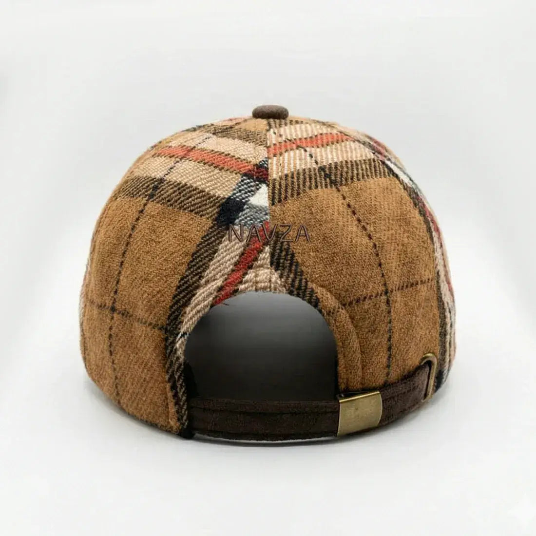 Scottish tartan cap camel & black | NAVZA
