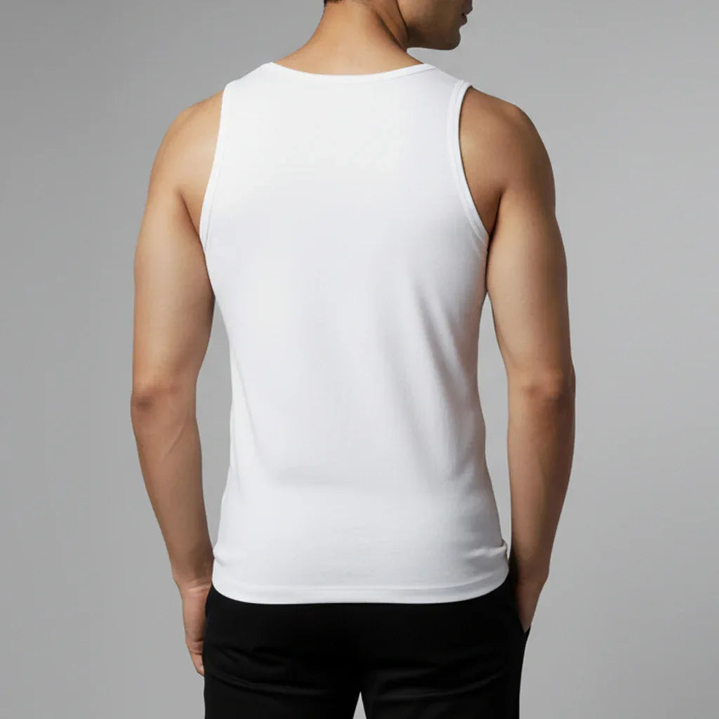 SLEEVES LESS VEST - WHITE - NAVZA