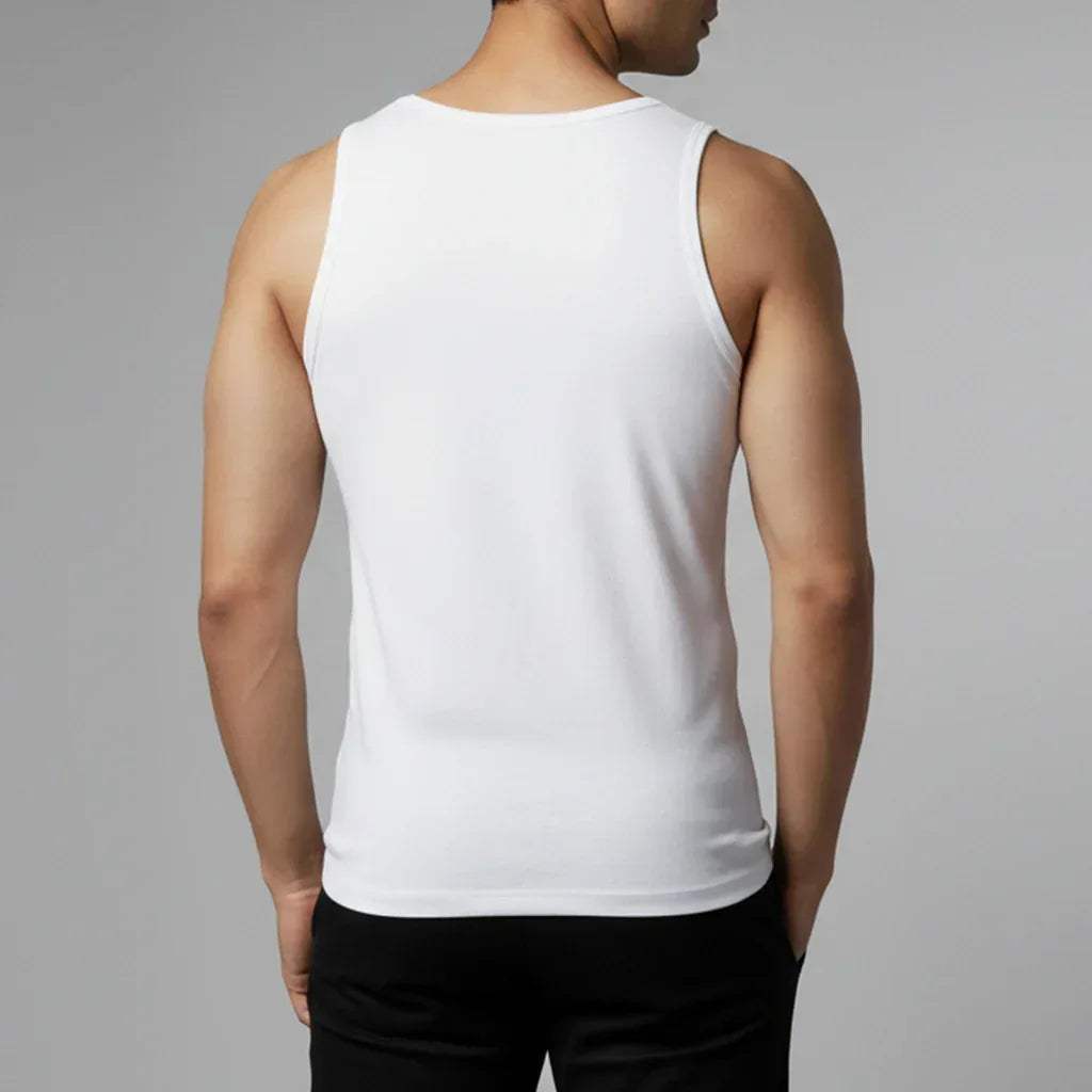 SLEEVES LESS VEST - WHITE - NAVZA