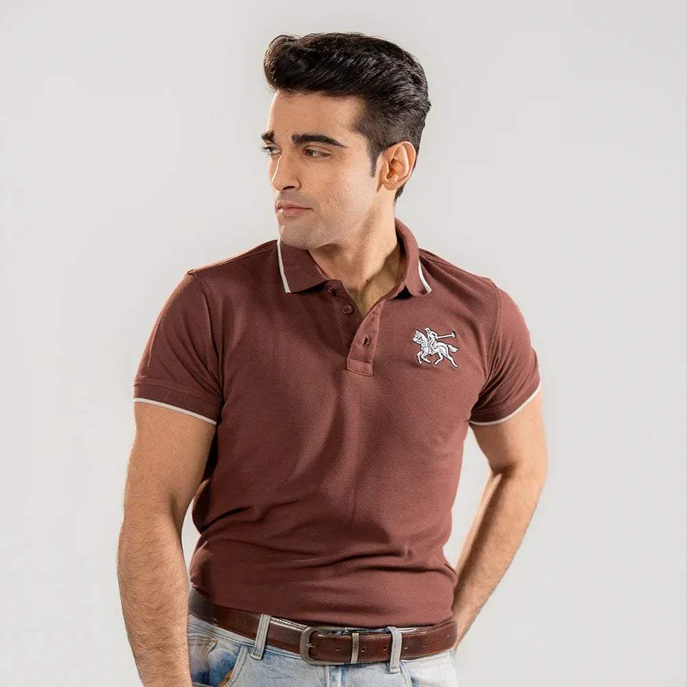 ST HV POLO - BROWN - NAVZA