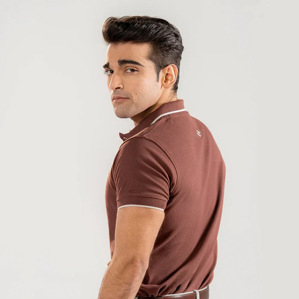 ST HV POLO - BROWN - NAVZA