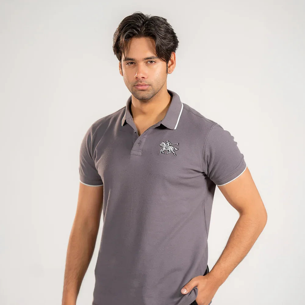 ST HV POLO - GREY - NAVZA