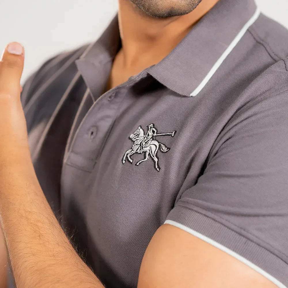 ST HV POLO - GREY - NAVZA