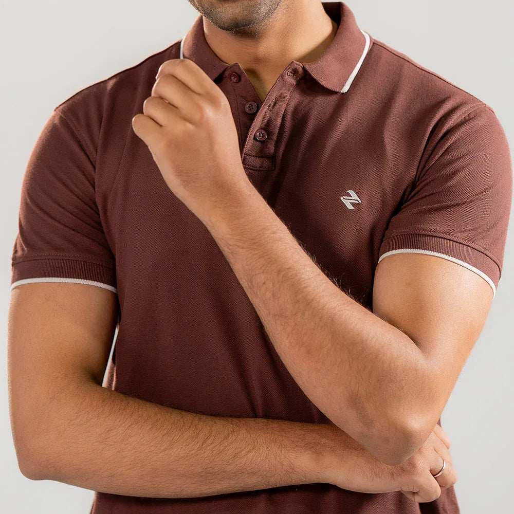 ST LV POLO - BROWN - NAVZA