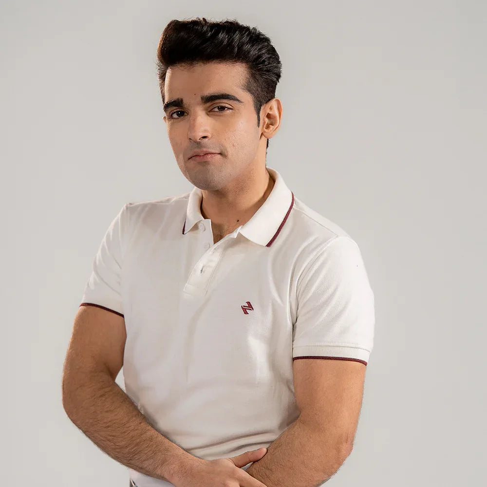 ST LV POLO - WHITE - NAVZA