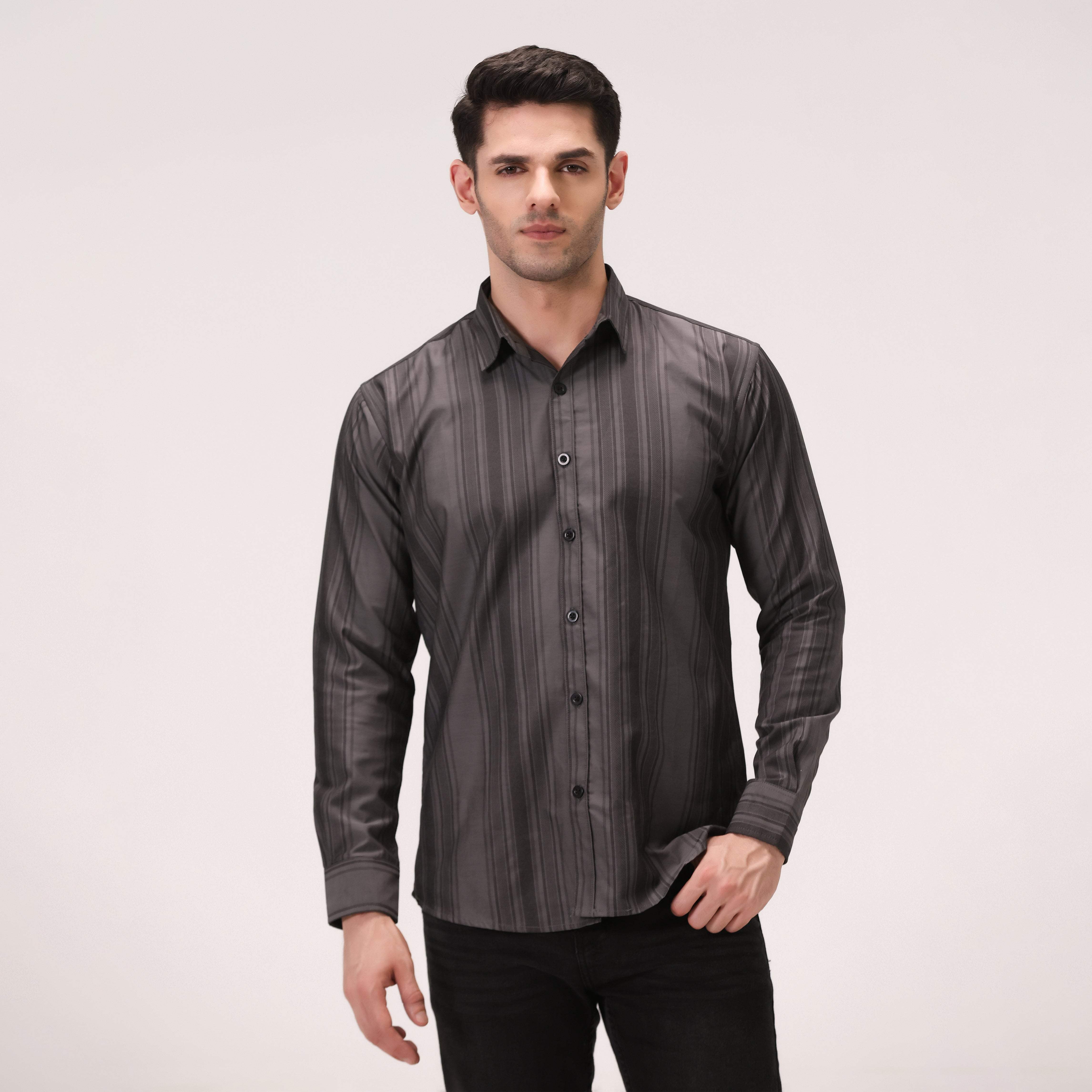 STRIPED SHIRT – BLACK