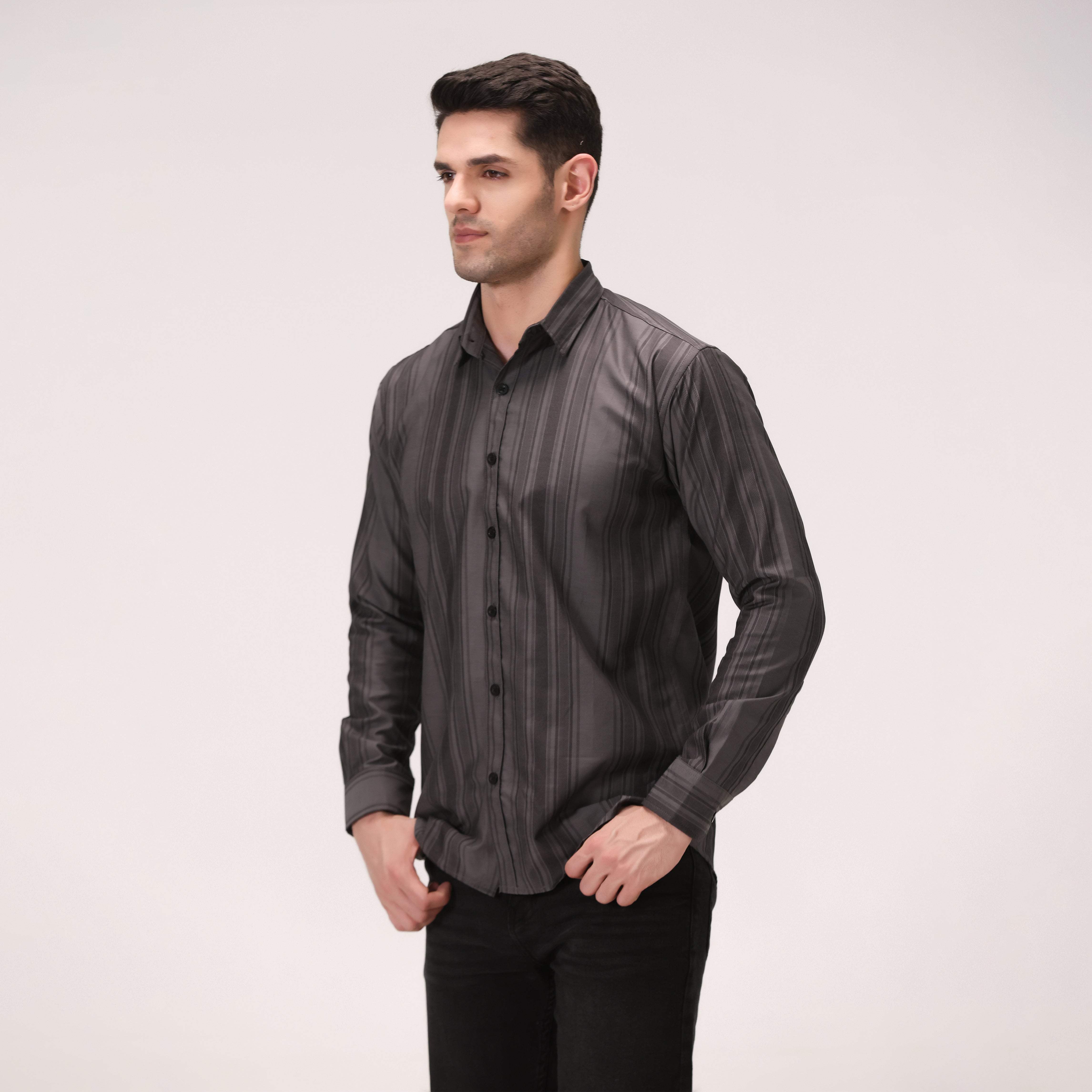 STRIPED SHIRT – BLACK