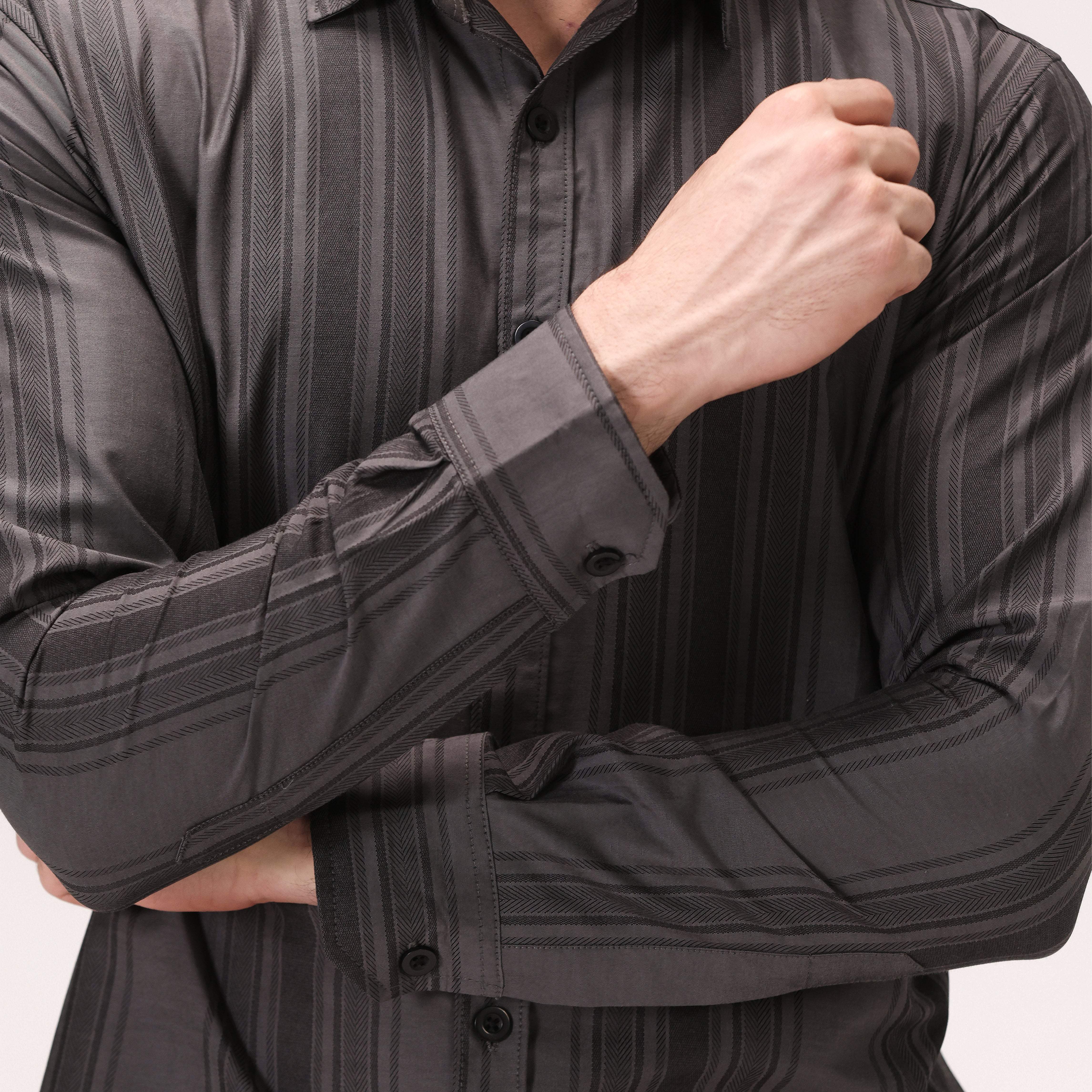 STRIPED SHIRT – BLACK