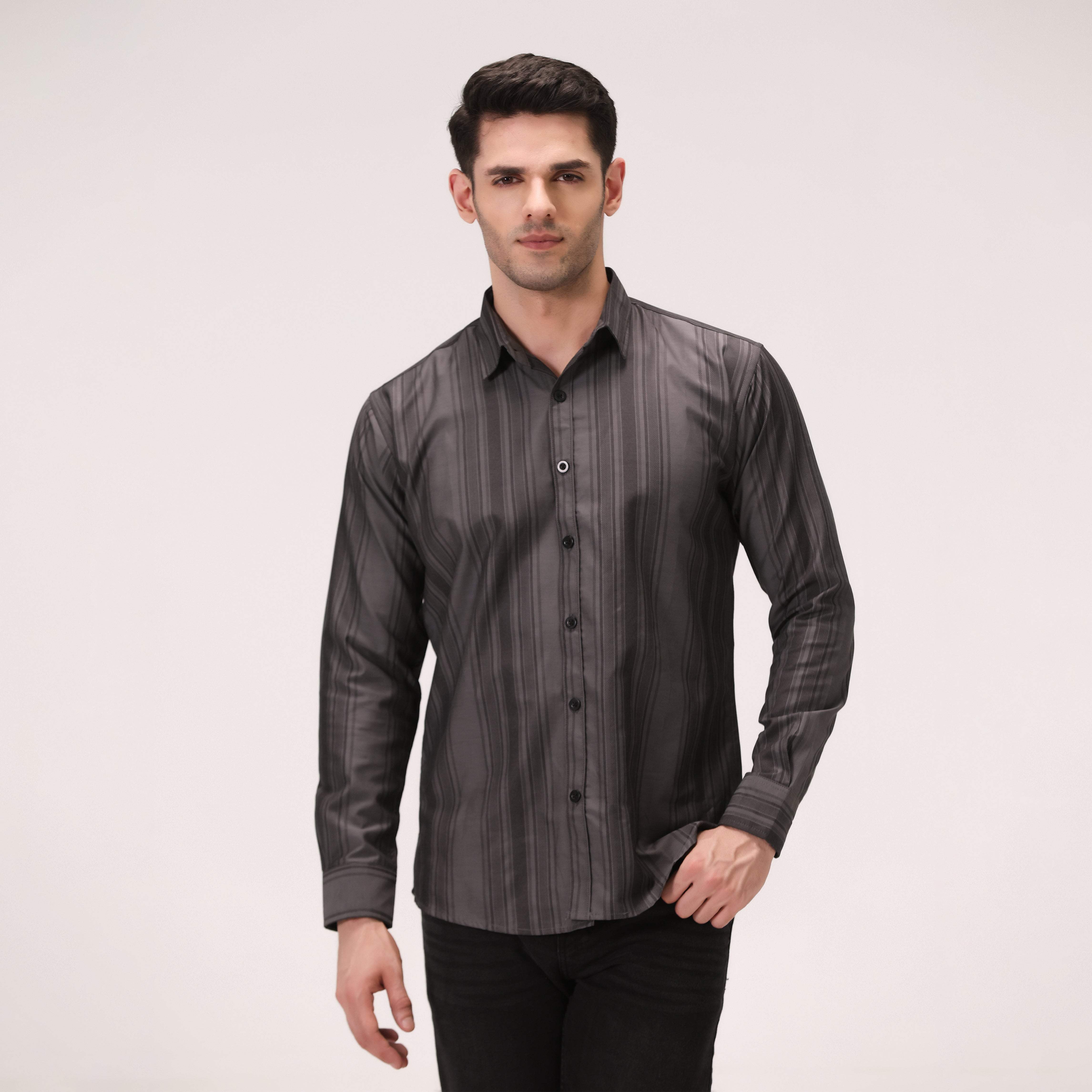 STRIPED SHIRT – BLACK