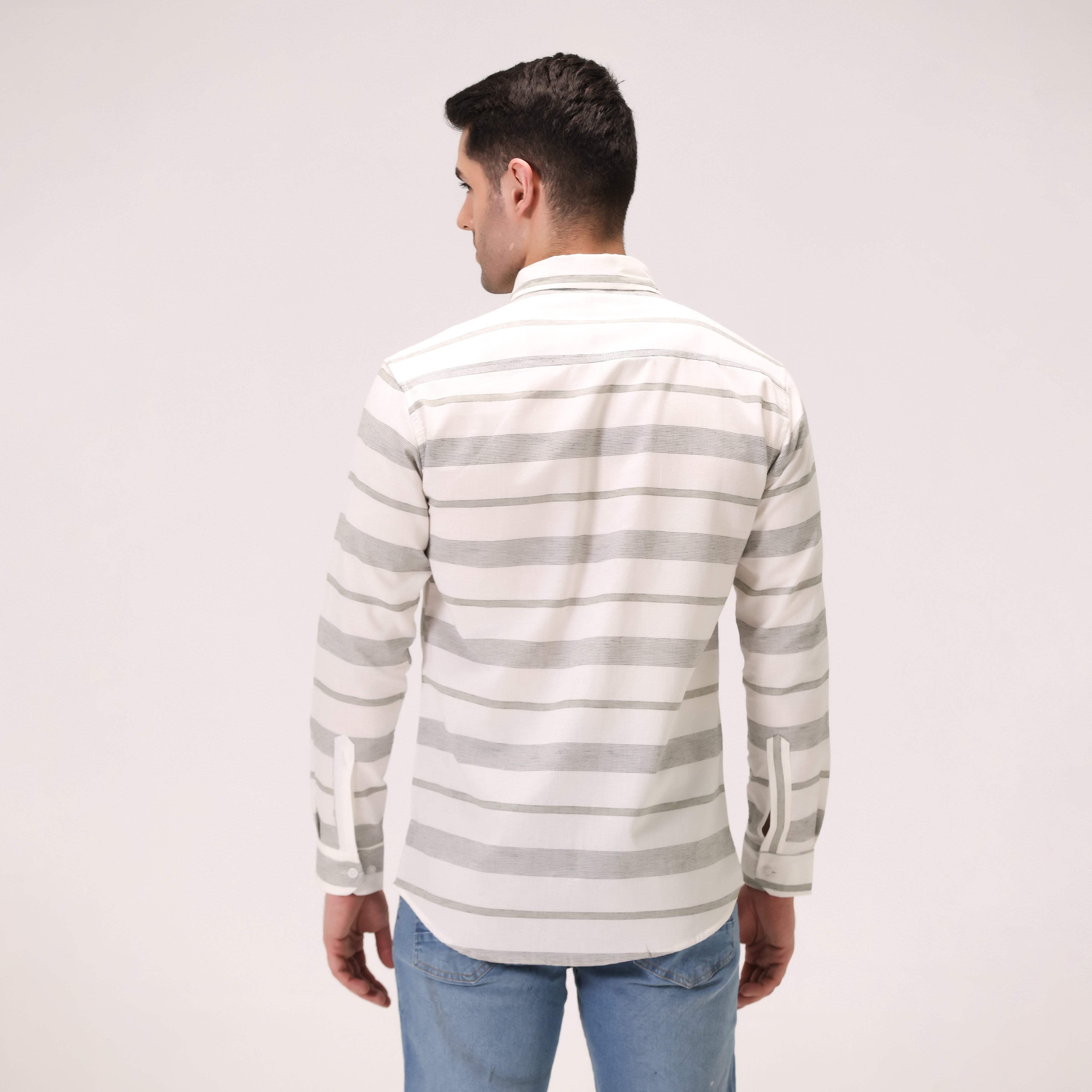 STRIPED SHIRT – WHITE & GREEN