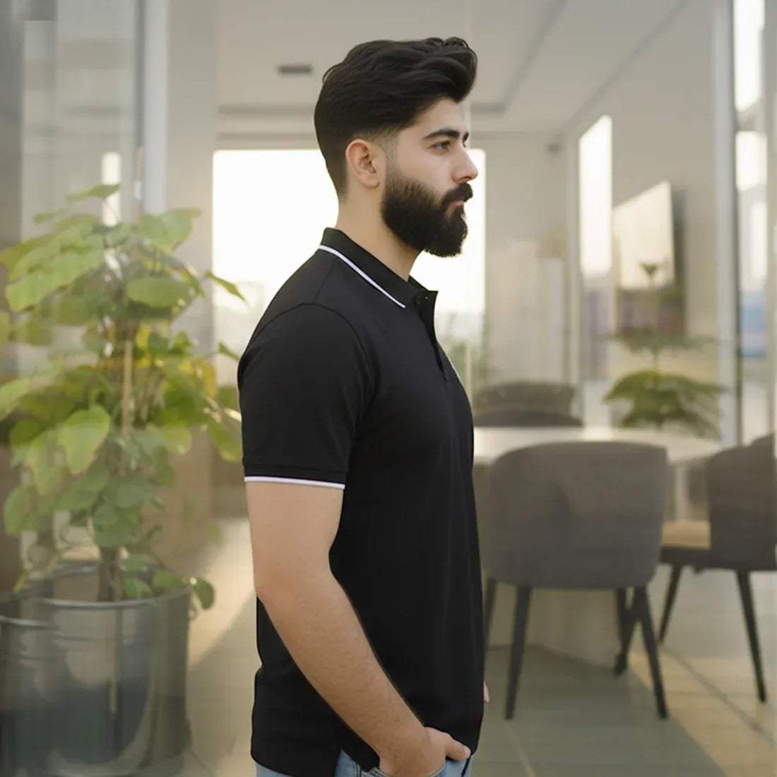 ST HV POLO - BLACK - NAVZA
